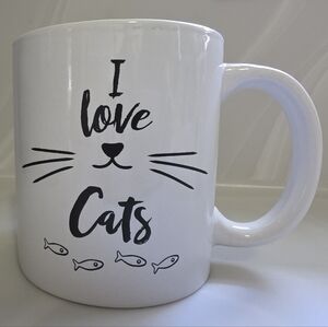 White 'I Love Cats' Coffee Mug